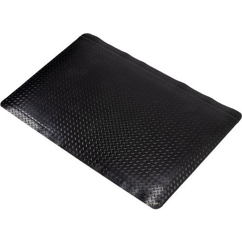 Coba - Tapis anti-fatigue Deckplate antistatique - 0,9m x 1,5m - Noir - Vinyle antidérapant