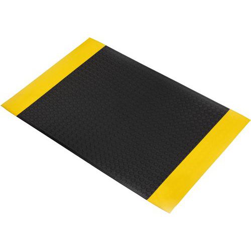 Coba - Tapis anti-fatigue monocouche - 0,6x0,9m Noir/jaune - PVC antidérapant - Confort et sécurité