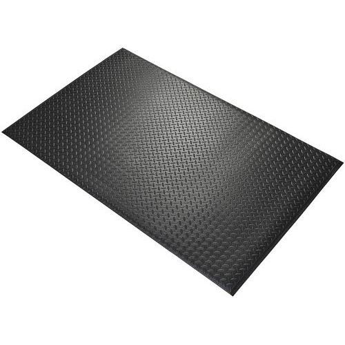 Coba - Tapis anti-fatigue Orthomat Diamond 0,9x1,5m Noir - PVC Antidérapant - Confort et Sécurité