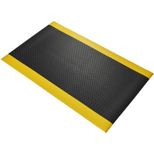 Coba - Tapis anti-fatigue Orthomat Diamond 0,9x1,5m Noir/jaune - PVC antidérapant - Confort et sécurité