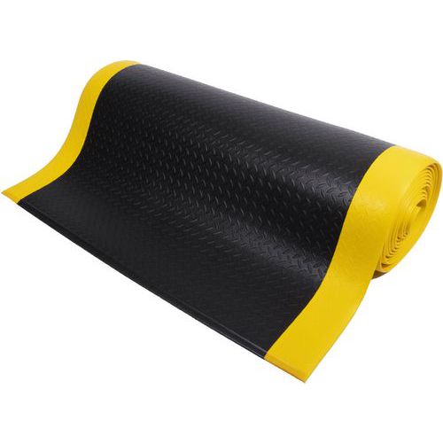 Coba - Tapis anti-fatigue Orthomat Diamond - 0,9m x 1m - Noir/jaune - PVC antidérapant