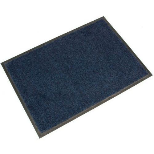 Coba - Tapis d'entrée Cobawash 0,85x1,5m Noir/Bleu - Polyamide - Intérieur/Extérieur - Facile d'entretien
