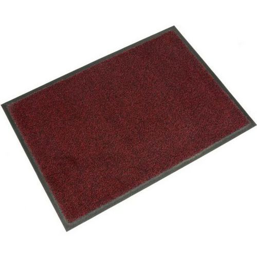Coba - Tapis d'entrée 115x175cm Rouge/Noir - Polyamide Lavable - Idéal Intérieur/Extérieur