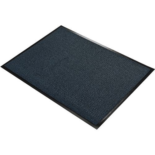 Coba - Tapis d'entrée Vyna-Plush 90x120 cm Noir/Bleu - Polypropylène résistant - Idéal intérieur/extérieur