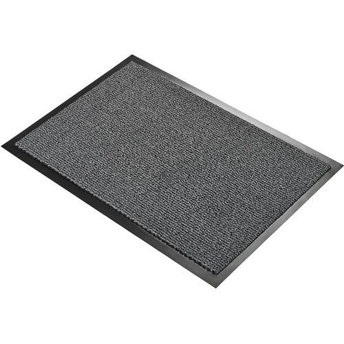 Coba - Tapis d'entrée Vyna-Plush 60x90cm Noir/Gris - Polypropylène résistant - Idéal intérieur/extérieur