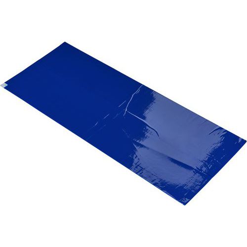 Coba - Tapis d'entrée Polyéthylène Bleu 45x117cm - Antimicrobien et Durable - Idéal Bureau