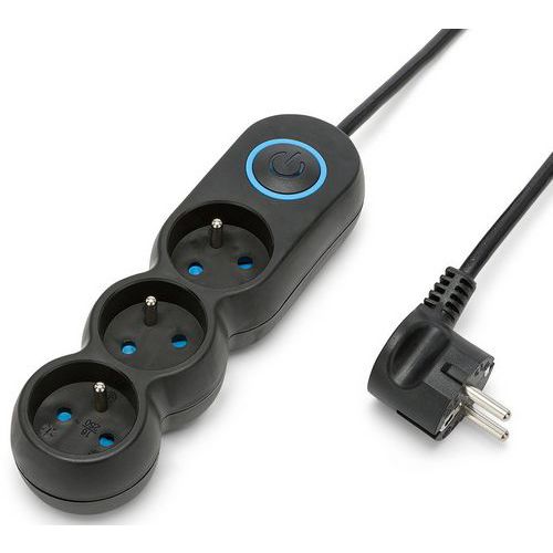 Velamp - Multiprise Française 3 prises avec interrupteur - 1.5m H05VV-F3G1.0MM2 NF - Sécurité et Praticité