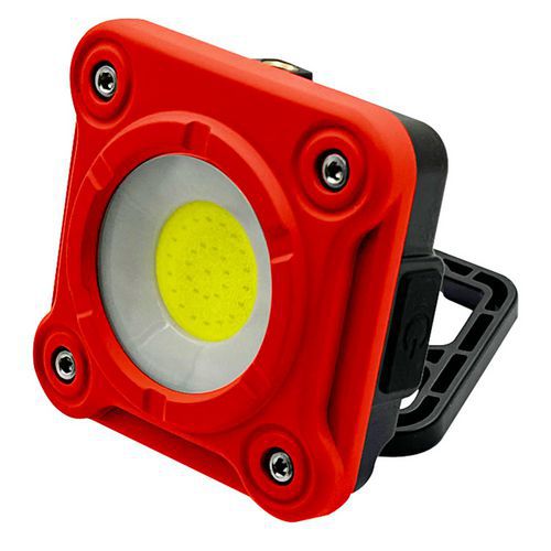 Velamp - Lampe de travail LED COB 10W Rechargeable - 1000 lm - IP44 - Autonomie 4h - Résistante aux chocs