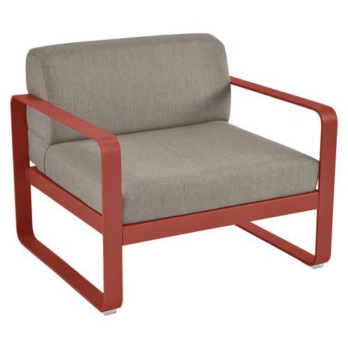 Fauteuil Bellevie Ocre Rouge - Taupe Grisé