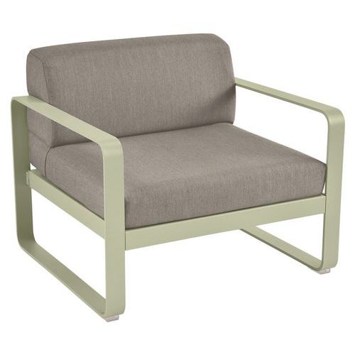 Fauteuil Bellevie Vert Tilleul - Taupe Grisé