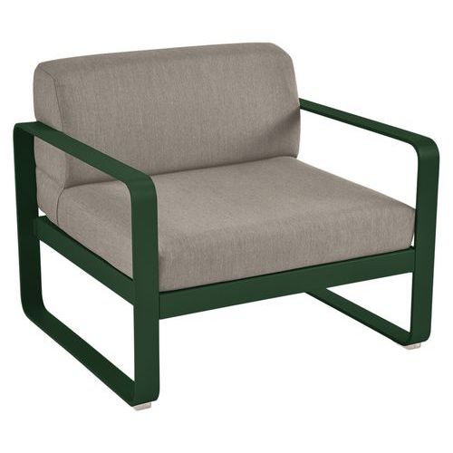 Fauteuil Bellevie Vert Cèdre - Taupe Grisé
