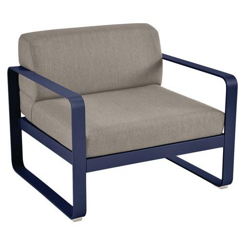 Fauteuil Bellevie Bleu Abysse - Taupe Grisé