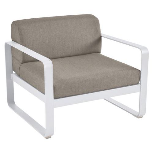 Fauteuil Bellevie Blanc Coton - Taupe Grisé