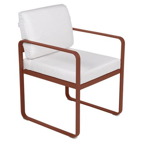 Fauteuil Repas Bellevie Ocre Rouge - Blanc Grisé