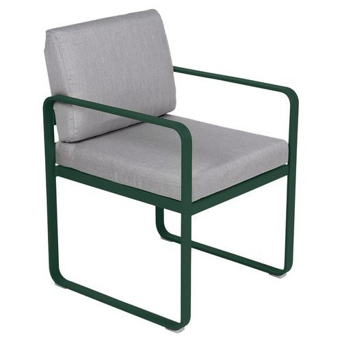 Fauteuil Repas Bellevie Vert Cèdre - Gris Flanelle