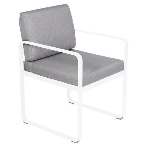 Fauteuil Repas Bellevie Blanc Coton - Gris Flanelle