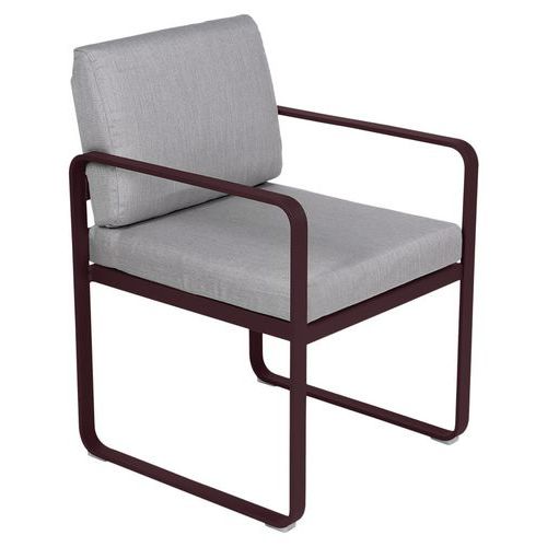 Fauteuil Repas Bellevie Cerise Noire - Gris Flanelle