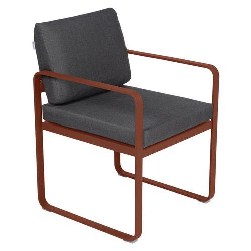 Fauteuil Repas Bellevie Ocre Rouge - Gris Graphite