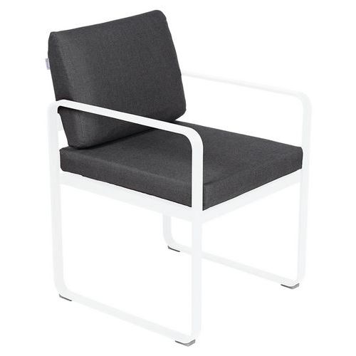 Fauteuil Repas Bellevie Blanc Coton - Gris Graphite