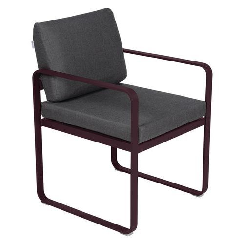 Fauteuil Repas Bellevie Cerise Noire - Gris Graphite