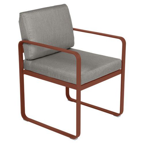 Fauteuil Repas Bellevie Ocre Rouge - Taupe Grisé