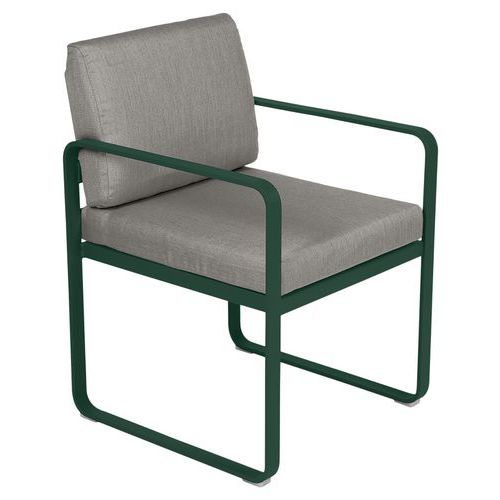 Fauteuil Repas Bellevie Vert Cèdre - Taupe Grisé
