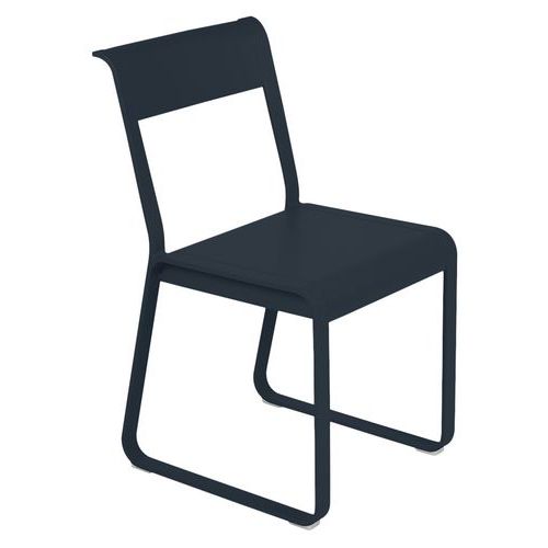 Chaise Bellevie V2 Piètement Luge Bleu Abysse