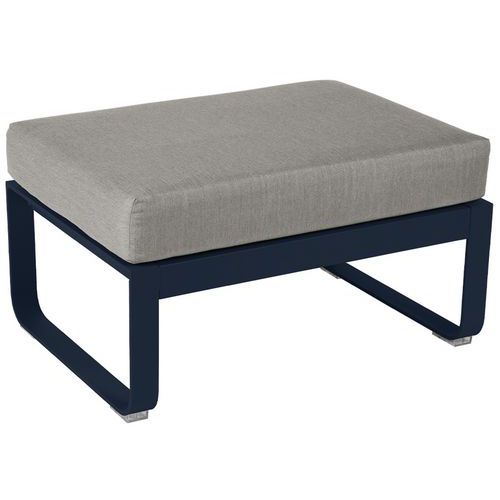 Pouf Bellevie Bleu Abysse - Taupe Grisé