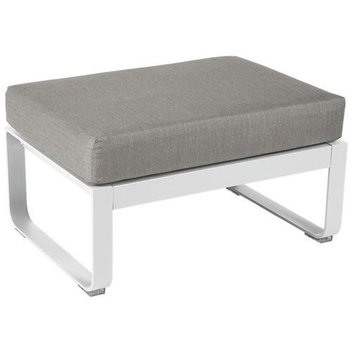 Pouf Bellevie Blanc Coton - Taupe Grisé