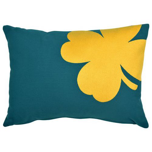 Coussin Trèfle 44 X 30 Cm - Bleu Canard