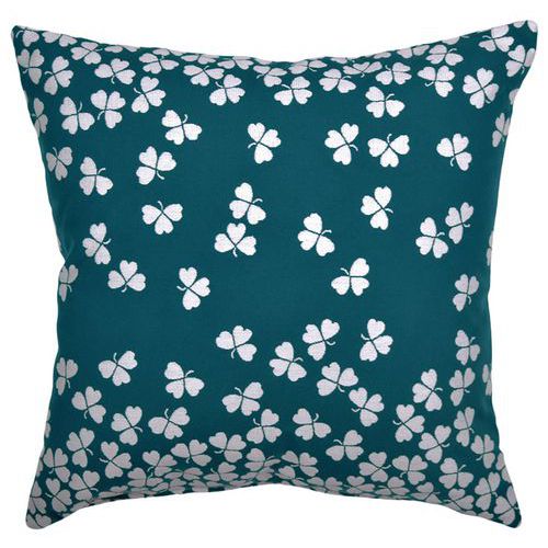 Coussin Trèfle 44 X 44 Cm - Bleu Canard