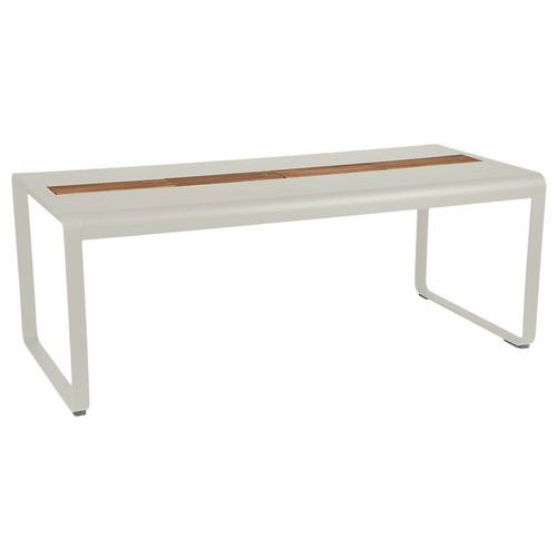 Table Bellevie 196 X 90 Cm Avec Rangement - Gris Argile