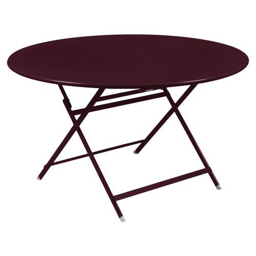 Table Ronde Caractère Pliante Ø 128 Cm Cerise Noire