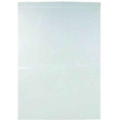 Manutan Expert - Sachets Zip Transparent 450x350mm - Polyéthylène Épais 50µm - Emballage Recyclable 100%