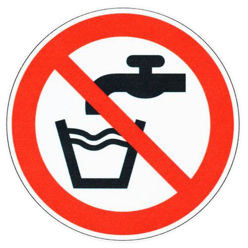 Panneau Interdiction - Eau Non Potable - Aluminium - 100 Mm