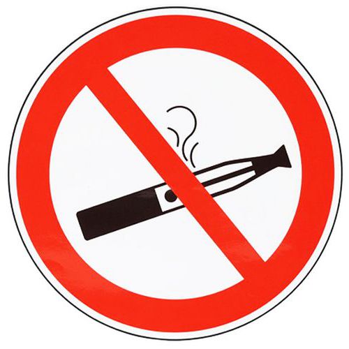 Manutan Expert - Panneau Interdit de Vapoter Adhésif Rond Ø 200 mm Polyester - Signalétique de Sécurité Durable
