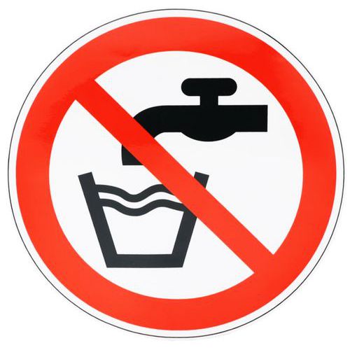 Panneau Interdiction - Eau Non Potable - Adhésif - 200 Mm