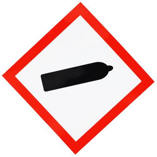 Manutan Expert - Panneau CLP Gaz Comprimé Adhésif Polyester 120x120 mm Norme ISO 7010