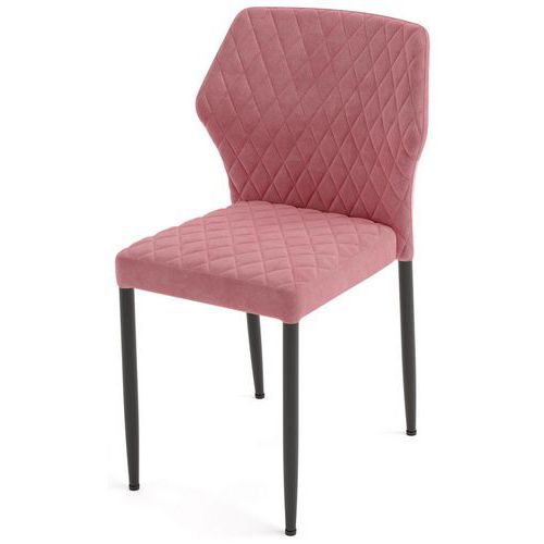 Lot de 4 - Louis Chaise Empilable Rose Revêtement En Velours