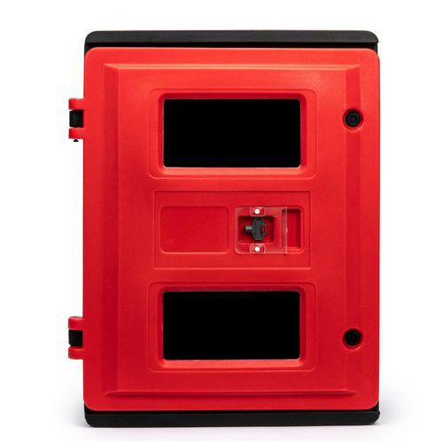Jonesco - Coffre Extincteur Double Clé Sous Vitre - Polyéthylène Rouge/Noir - 720x565x270mm - Protection Incendie Robuste