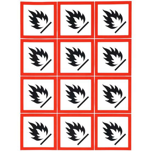 Manutan Expert - Panneau CLP Adhésif Polyester Losange ISO 7010 - 12 Étiquettes/Planche - Sécurité Visible