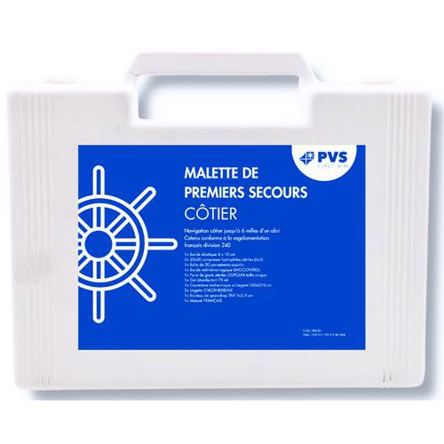 Trousse de secours nautique Trix - Côtière/fluviale jusqu'à 6 milles nautiques - Blanc/bleu - Urgence et premiers secours