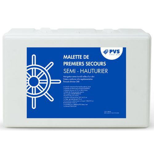 Trousse de secours nautique Eurokit - Blanc/bleu - Urgence et premiers secours