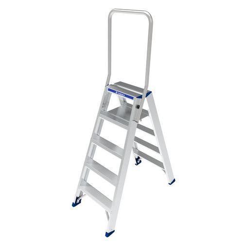 Marchepied Double Accès - Garde-corps Repliable - 5 Marches