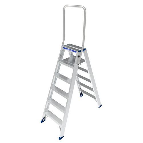 Marchepied Double Accès - Garde-corps Repliable - 6 Marches