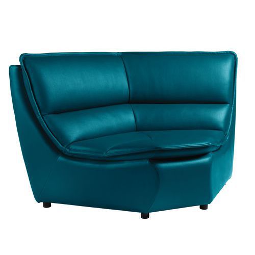 Chauffeuse Angle 90° 1 Place Zeny Tissu Chiné Non Feu M1 Bleu