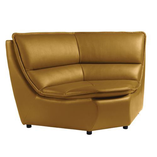 GGI - Chauffeuse d'angle Zeny 1 place tissu chiné M1 Jaune - Polyester - Confort et Sécurité