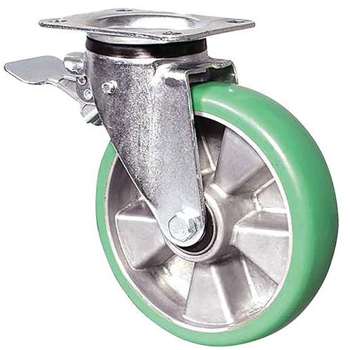 Roulette à Platine Double Blocage De 125 Mm Ã˜ 125mm - 400 Kg