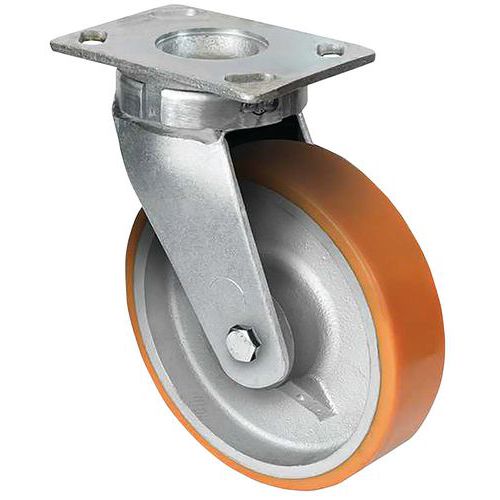 Roulette Polyuréthane à Platine Pivotante Ø 100mm - 400 Kg