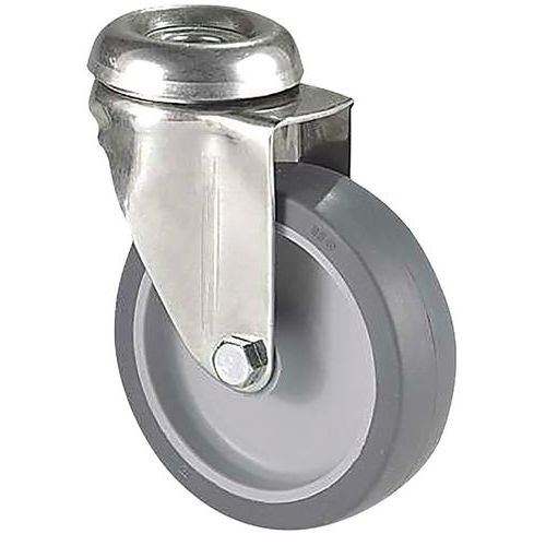 Guitel - Roulette Inox Ø 75mm - Charge 60kg - Polypropylène - Idéale Entrepôt & Chariot Atelier